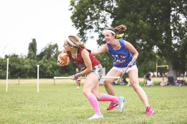 Lizzie Wilson (right) playing at a quidditch tournament (Courtesy of Lauren Carter).