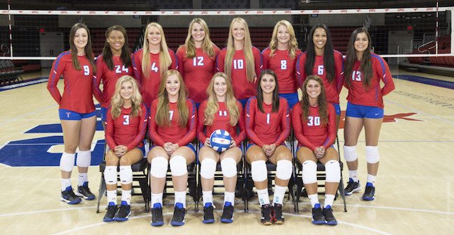 Three Mustangs, junior Janelle Giordano, junior Morgan Heise and senior Avery Acker, were selected to the AAC Preseason All-Conference Team. (Courtesy of SMU Athletics)