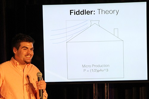 SMU senior Jonah Kirby won RECESSs pitch contest Wednesday for his energy start-up called Fiddler. Photo credit: Lauren Aguirre