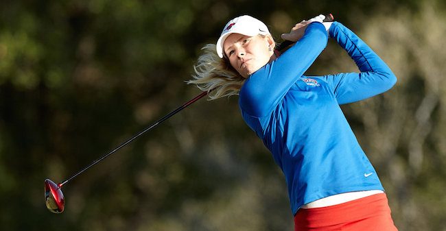 SAN ANTONIO, TX - OCTOBER 28, 2014: The Southern Methodist University Mustangs Womens Golf Team competes in the Alamo Invitational Golf Tournament at the Briggs Ranch Golf Club. (Photo by Jeff Huehn)