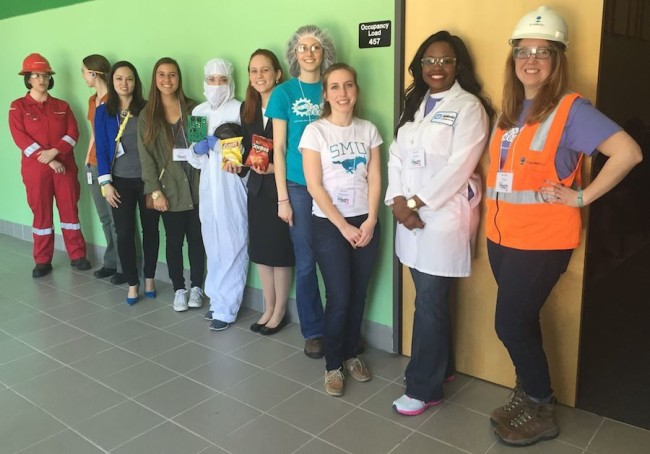 Earlier this year, members of SWE put on a fashion show for a local elementary school to show the different roles for women engineers. Photo credit: Rachel Ann Sheppard