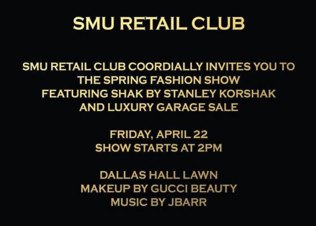 The fashion show flyer. Photo credit: SMU Retail Club