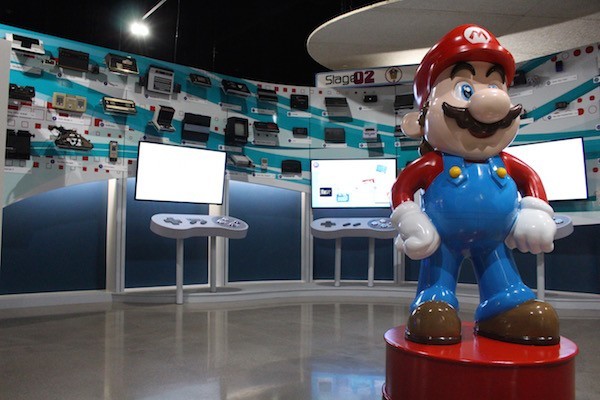 The National Videogame Museum commissioned a local artist to build the plaster Mario. Photo credit: Christina Cox