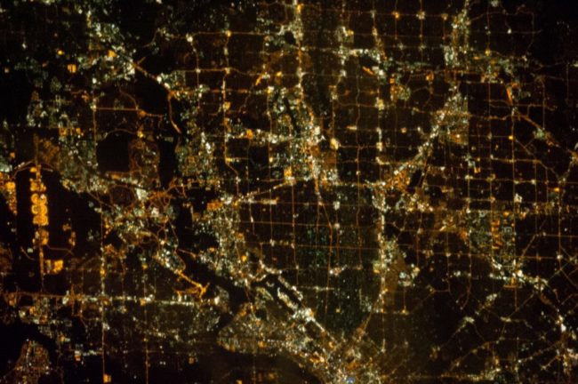 Dallas at night. View from Expedition 33 NASA Photo credit: Flickr & Nasa