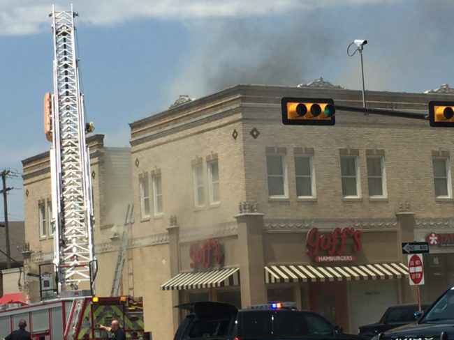 Goffs Hamburgers broke into flames Friday afternoon around 1-2 p.m. Photo credit: David Sedman