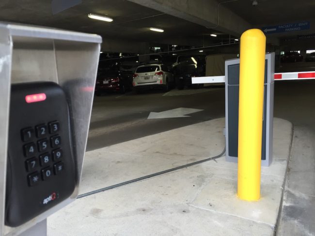 New access reader in Airline parking garage