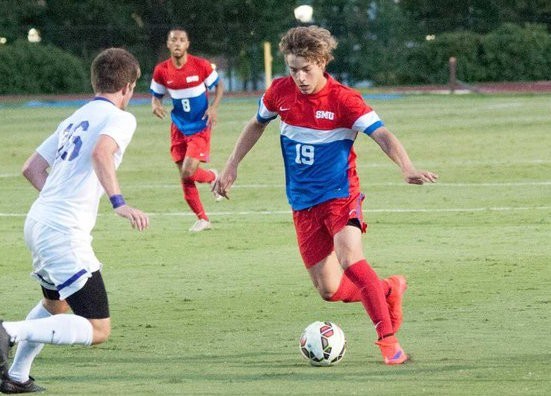 Emil Cuello secured the win for the Mustangs after a long fought battle. Photo credit: SMU Mens Soccer Twitter account