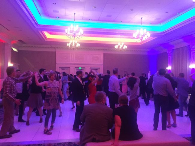 Dancers get a crash course in swing dancing at before the concert. Photo credit: Kara Fellows