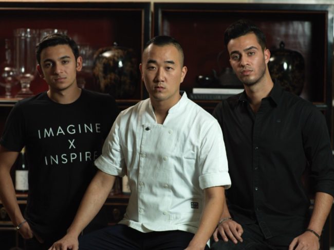Brandon Cohanim, Chef Jimmy Park and Francois Reihani. Photo credit: Pōk The Raw Bar