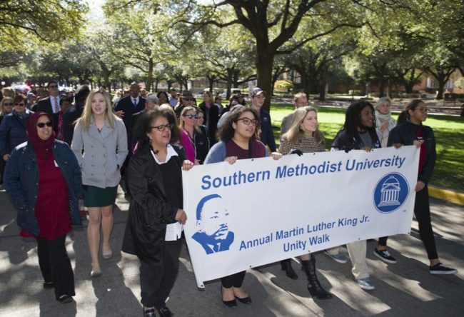 Students and faculty march for annual MLK unity walk on Jan. 28 Photo credit: SMU