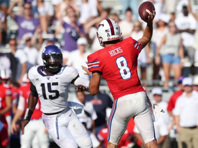 Quarterback Ben Hicks recorded over 300 passing yards for the second time this season. Photo credit: SMU Athletics