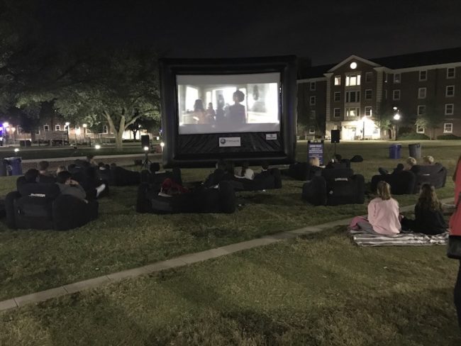 Movie screening on the SMU lawn. Photo credit: Takia Hopson