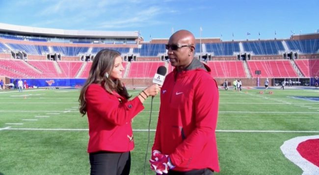 Eric Dickerson returned to SMUs campus to host a youth football camp. Photo credit: Emmakate Few