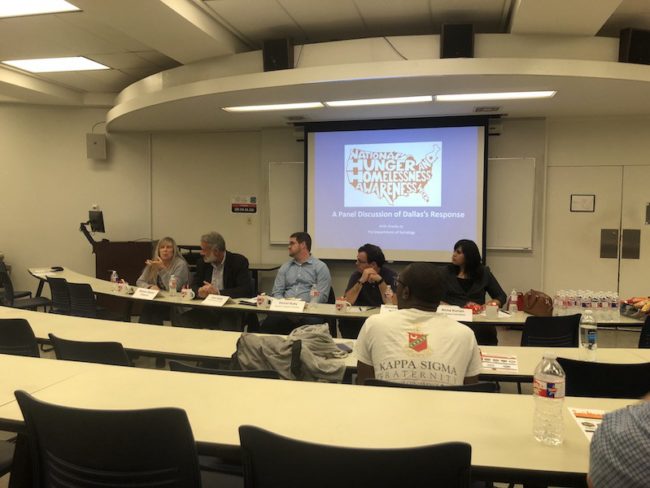 The Sociology Department presents a group of panelists to discuss the issues of hunger and homelessness in Dallas Photo credit: Merrit Stahle