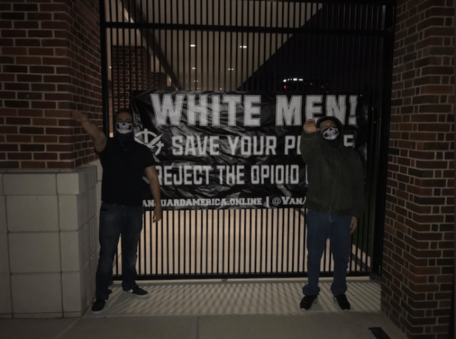 White nationalists give the Nazi salute on SMUs campus.