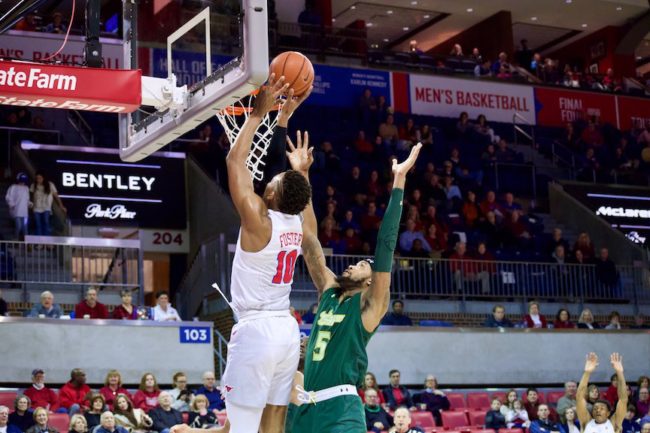 Jarrey Foster goes up for a dunk. Photo credit: Shelby Stanfield