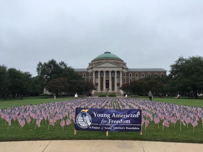 Young Americans for Freedoms 9/11 memorial (2018.) Photo credit: Nusaiba Mizan