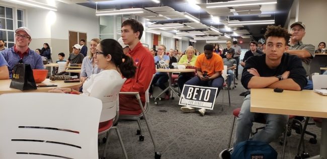 Beto supporters at Fondren watch party.jpg