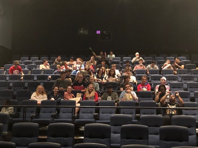 MoMac watching Black Panther at the Angelika Theatre 2018. Photo credit: Laurence Lundy