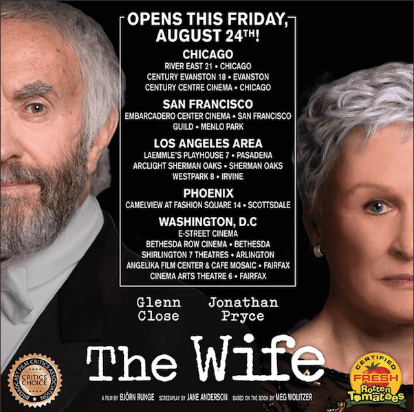 The Wife movie poster Photo credit: Sony Classics twitter