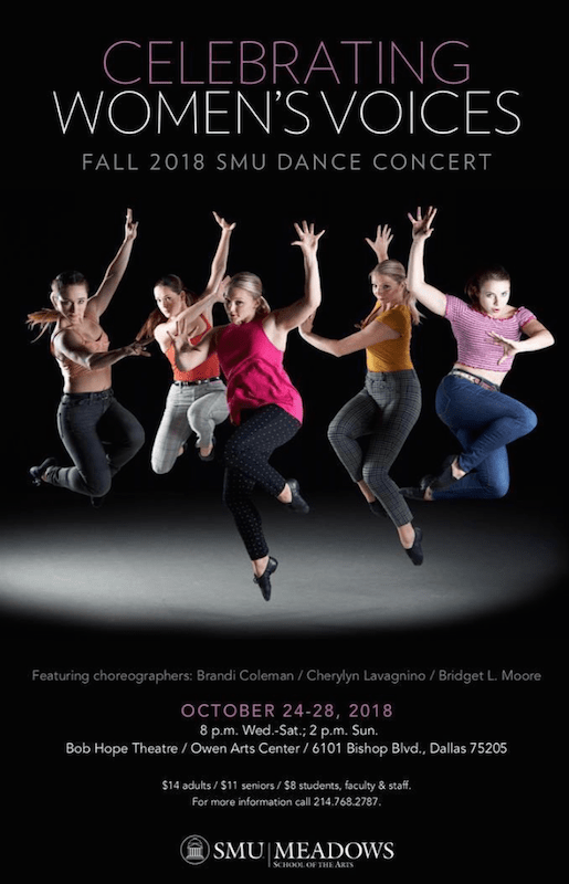 Fall 2018 SMU Dance Concert poster, courtesy of SMU Meadows Photo credit: Meadows School of the Arts
