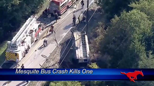 Bus crash in Mesquite. Photo credit: CNN