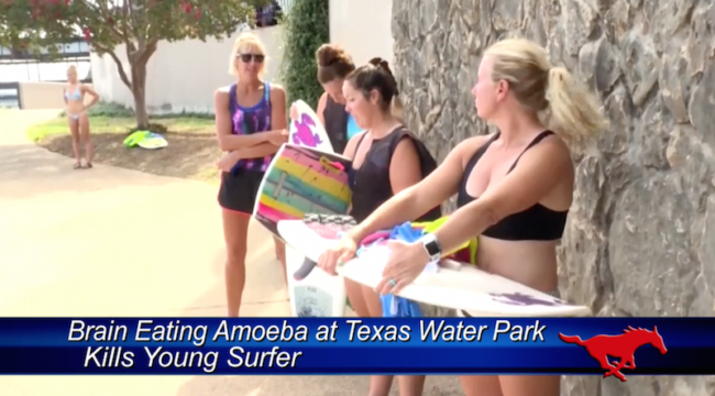 Brain eating amoeba kills surfer at a local texas water park. Photo credit: Smu Tv