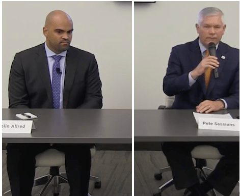 Colin Allred and Pete Sessions clash over role of government at public forum