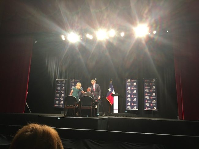This picture is from the SMU debate with ORourke and Cruz. Photo credit: Corey Obot