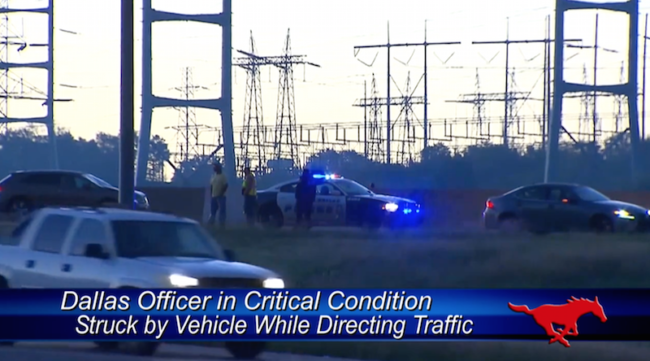 Dallas Officer in criitcal condition Photo credit: Smu Tv