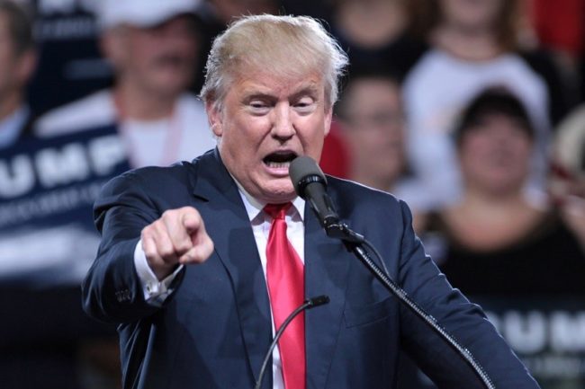 Donald Trump speaks at a rally. Allowed for use by Creative Commons Photo credit: Creative Commons