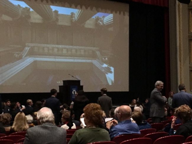 Picture of the stage before the beginning of the Tate Lecture. Photo credit: Connor Pittman