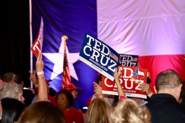 Photo from tonights event with Cruz in Houston. Courtesy of Zach Fieldler. Photo credit: Zach Fiedler