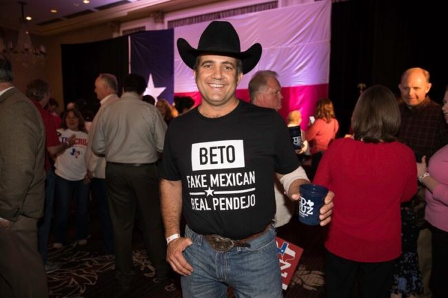 Cruz Supporter with Controversial T-shirt