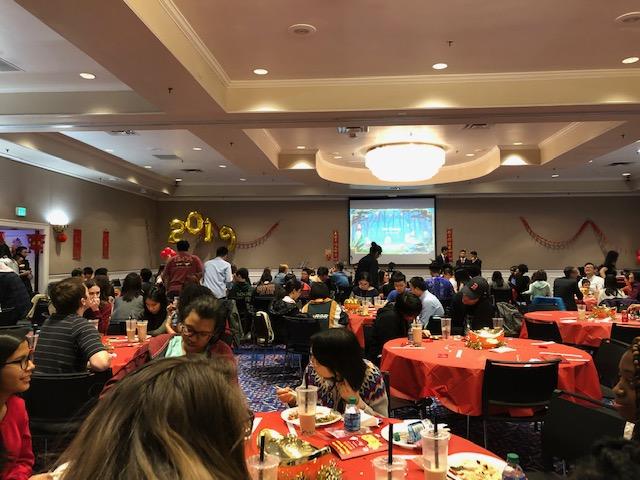 The Hughes-Trigg Ballroom was full of SMU community members celebrating Chinese New Year. Photo credit: Sriya Reddy