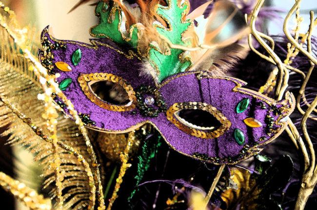 Colorful masks like this one are one of the most popular Mardi Gras accessories. Photo credit: Creative Commons