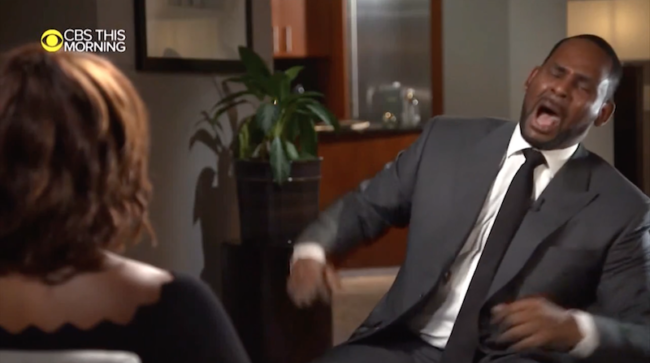 R Kelly during his interview with CBS. Photo credit: CBS