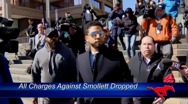 Actor Jussie Smollett walks away from court with no charges against him. Photo credit: CNN