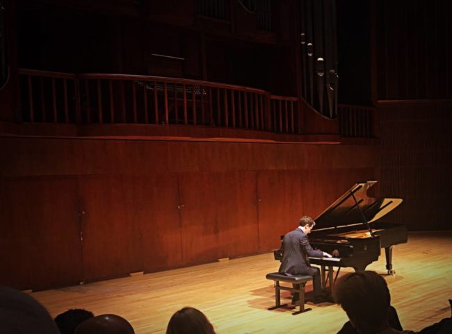 Pianist Alessio Bax performs at Caruth Auditorium on Saturday, Feb. 23, 2019. (Cristin Espinosa/Daily Campus) Photo credit: Cristin Espinosa
