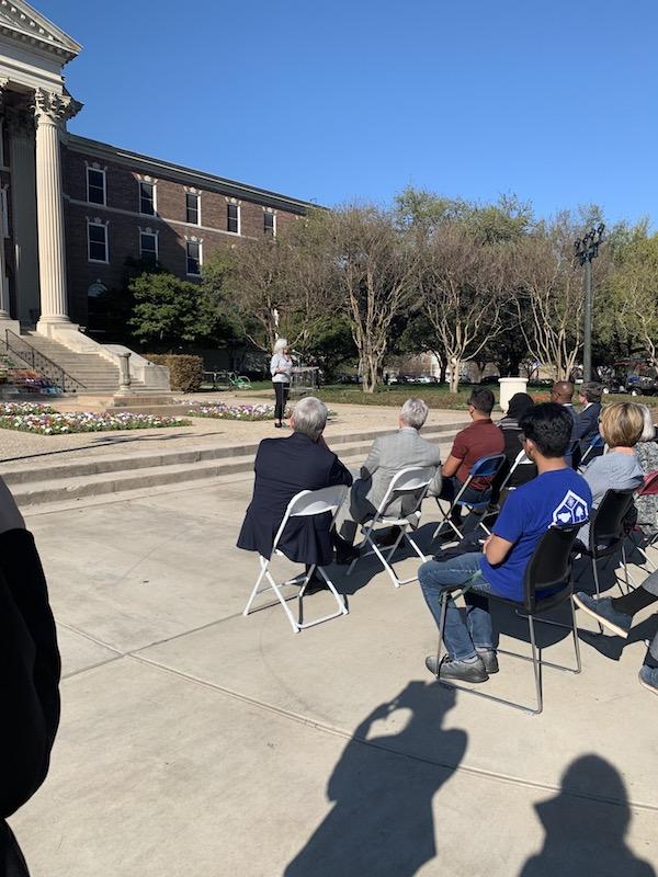 Speakers at community vigil