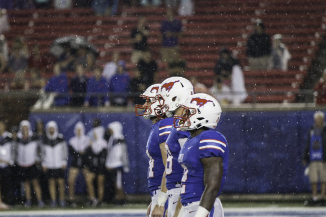 SMU+football+had+their+spring+game+on+Friday%2C+April+12%2C+2019%2C+at+6%3A30+p.m.+Photo+credit%3A+Zach+Fiedler