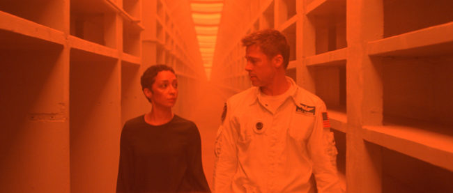 Ruth Negga and Brad Pitt in Ad Astra