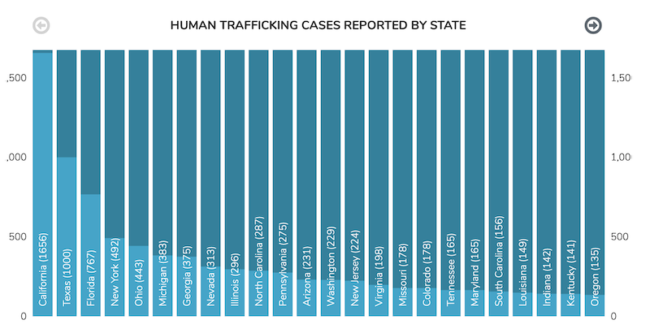 National Human Trafficking Hotline 2018 Statistics
