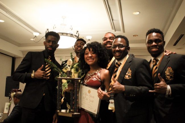 Clinton with SMU Alpha Phi Alpha fraternity brothers.