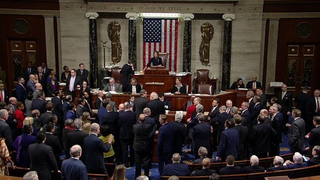The House of Representatives passes articles of impeachment against President Trump. Photo credit: Wikimedia