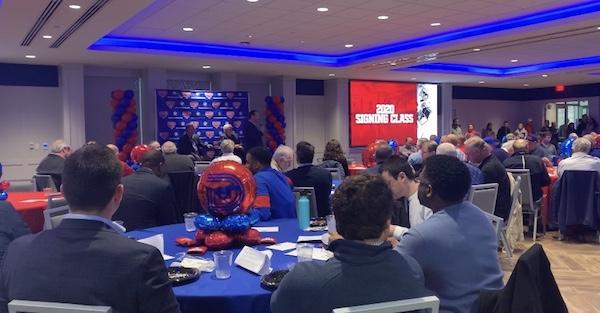 SMU hosted a National Signing Day event on Wednesday, February 5. Photo credit: Kiley Hession