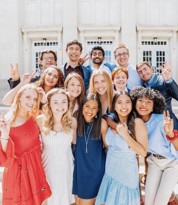 Lexxi, bottom right, with the SMU Orientation Team.