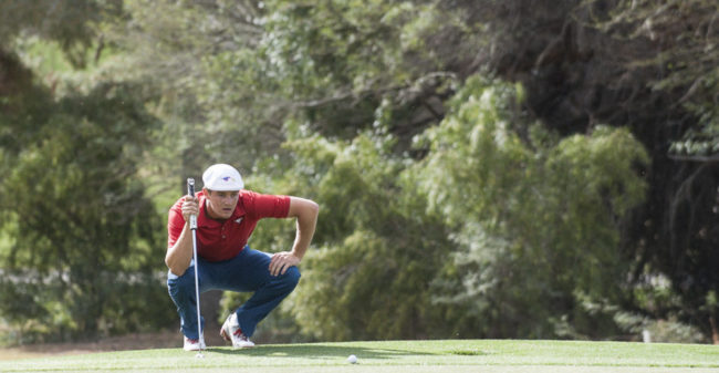 DeChambeau looks on during his final season at SMU. Image courtesy of The Daily Campus.