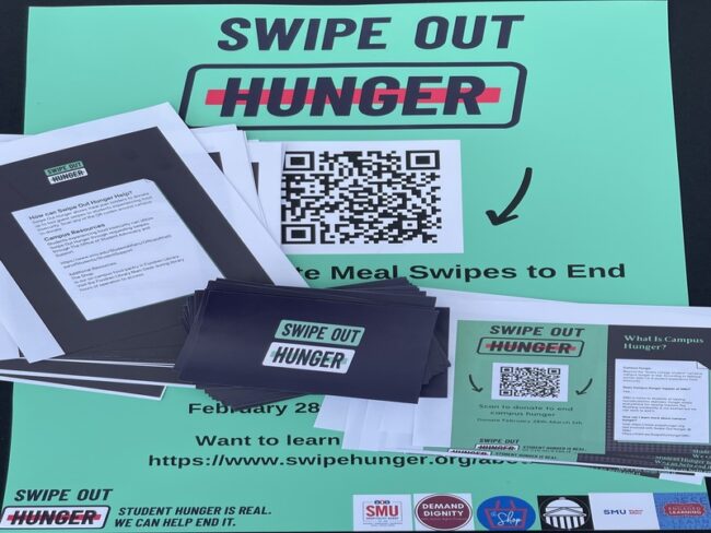 SMU Swipe Out Hunger fliers and QR Code