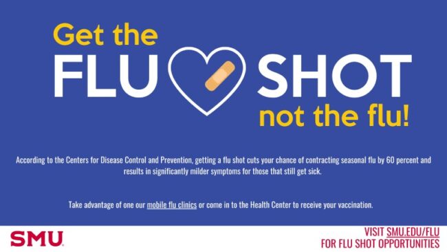 SMU Flu shot flyer (Credit: Dr. Bob Smith Health Center)